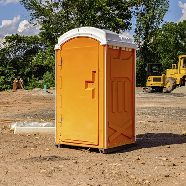 can i customize the exterior of the porta potties with my event logo or branding in Biscoe